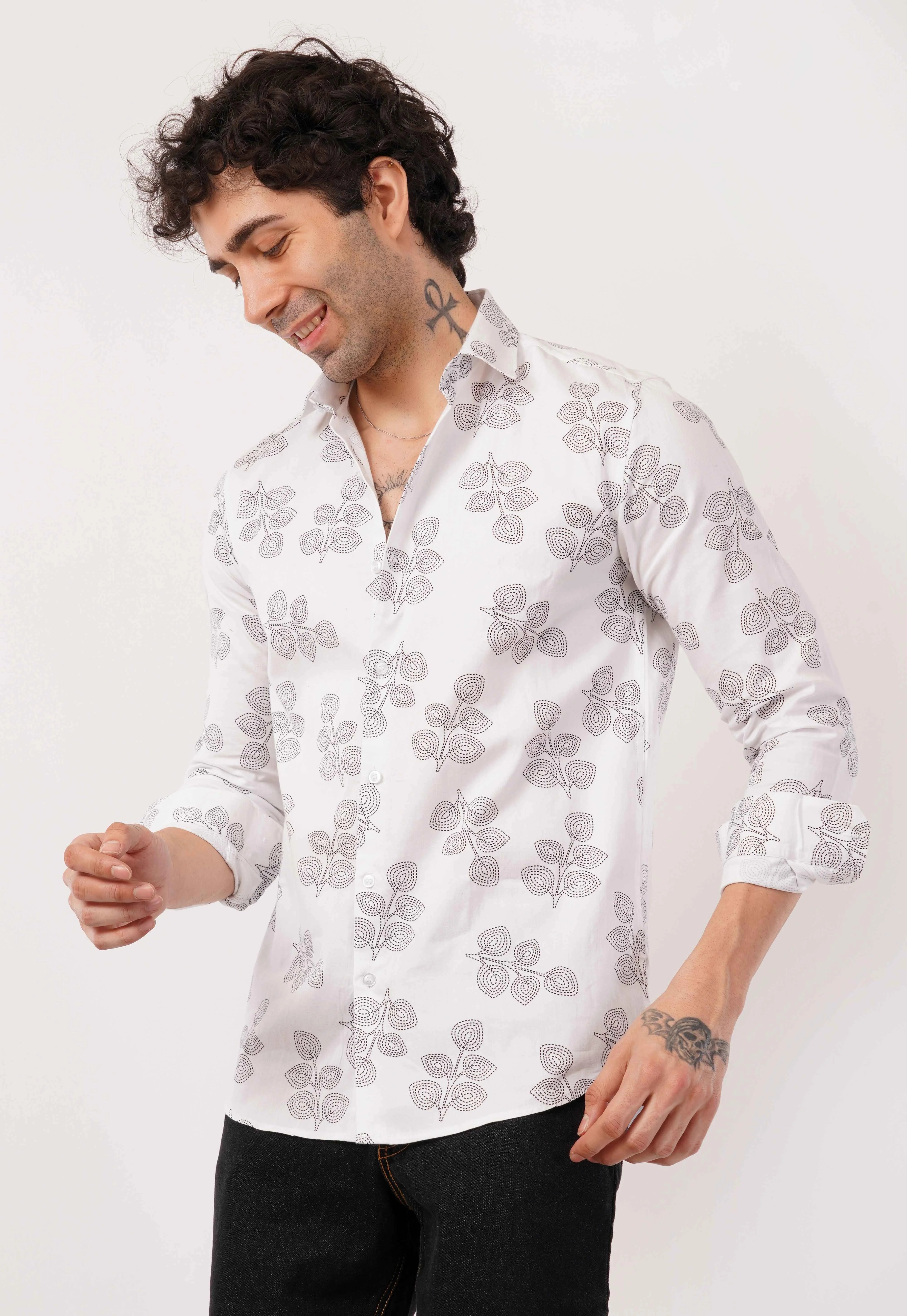Pearl White Full Sleeve Shirt